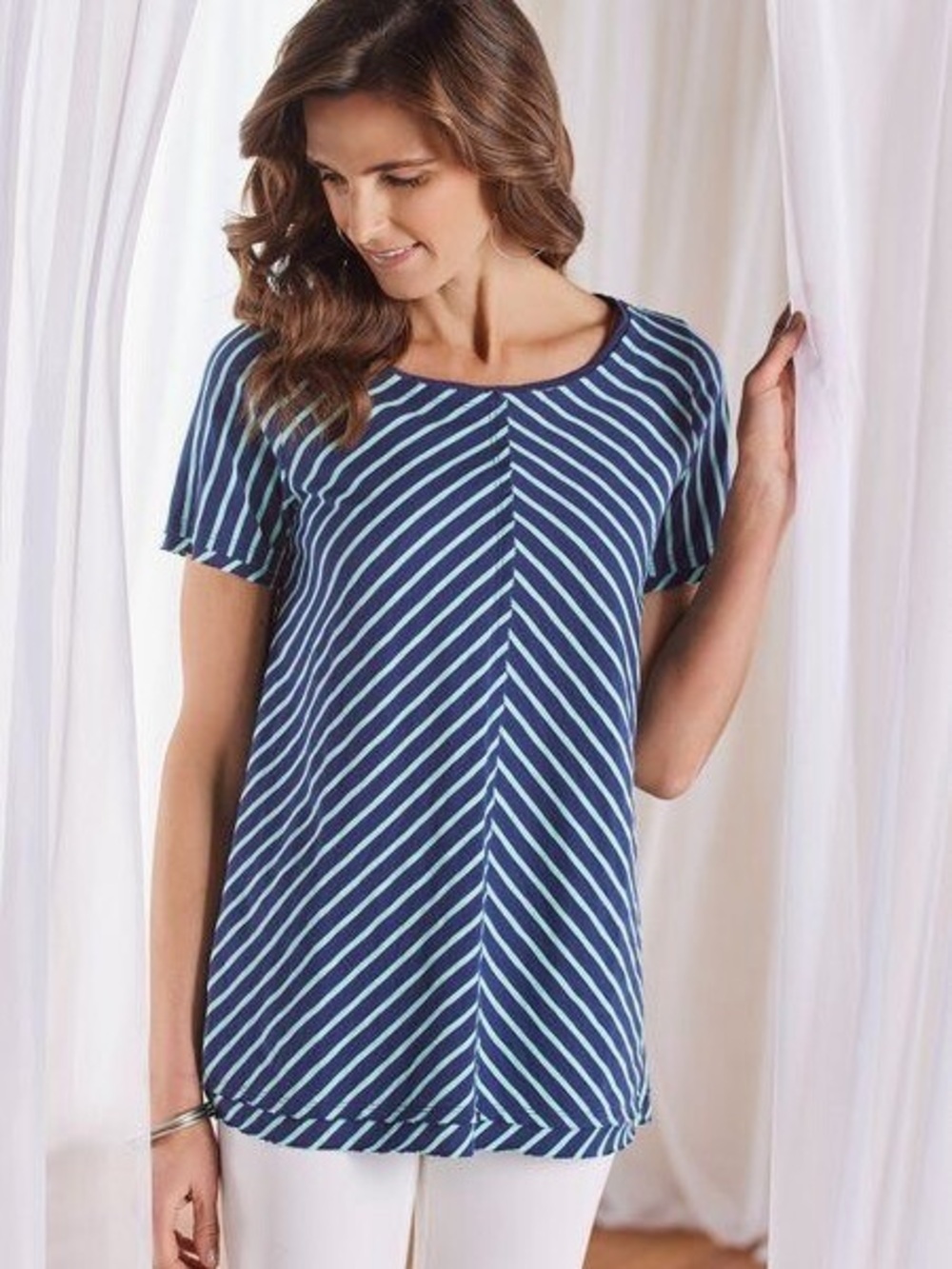 Soft surroundings short sleeve top size Large